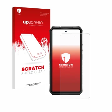 Vorderseite einer Produktverpackung mit dem Markenlogo upscreen. Daneben ist das Gerät Ulefone Armor 28 Ultra Thermal mit dem 