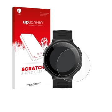 Vorderseite einer Produktverpackung mit dem Markenlogo upscreen. Daneben ist das Gerät Kiprun GPS 500 Coros mit dem zugehörige