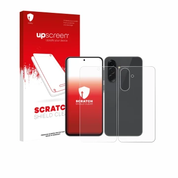 Vorderseite einer Produktverpackung mit dem Markenlogo upscreen. Daneben ist das Gerät Samsung Galaxy A36 5G Enterprise Editio