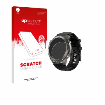 Vorderseite einer Produktverpackung mit dem Markenlogo upscreen. Daneben ist das Gerät Knauermann GPS 4 (2025) mit dem zugehör