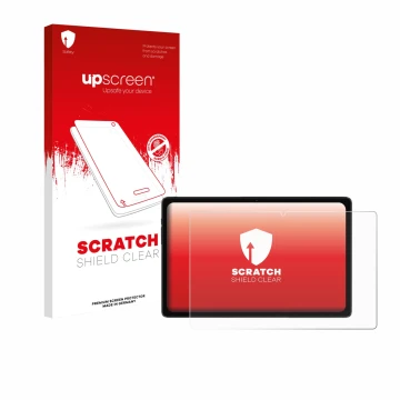 Vorderseite einer Produktverpackung mit dem Markenlogo upscreen. Daneben ist das Gerät ZTE Blade X10 II mit dem zugehörigen Di