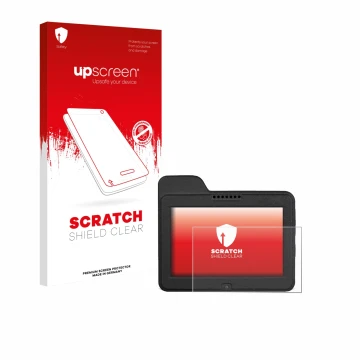 Vorderseite einer Produktverpackung mit dem Markenlogo upscreen. Daneben ist das Gerät Naviter Omni mit dem zugehörigen Displa