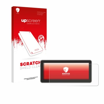 Vorderseite einer Produktverpackung mit dem Markenlogo upscreen. Daneben ist das Gerät Vantrue Nexus 4 Pro mit dem zugehörigen