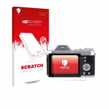 Vorderseite einer Produktverpackung mit dem Markenlogo upscreen. Daneben ist das Gerät Rollei Powerflex 10x Retro mit dem zuge