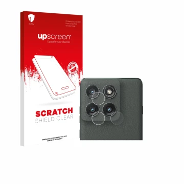 Vorderseite einer Produktverpackung mit dem Markenlogo upscreen. Daneben ist das Gerät Motorola Edge (2025) (NUR Kameraschutz)