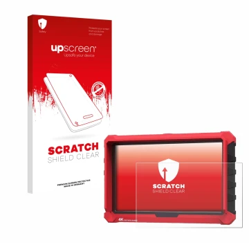 Vorderseite einer Produktverpackung mit dem Markenlogo upscreen. Daneben ist das Gerät Lilliput A7s 7