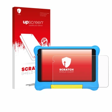 Vorderseite einer Produktverpackung mit dem Markenlogo upscreen. Daneben ist das Gerät Yicty YTYTK707 mit dem zugehörigen Disp