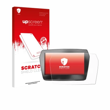 Vorderseite einer Produktverpackung mit dem Markenlogo upscreen. Daneben ist das Gerät Voge 625 2025 mit dem zugehörigen Displ