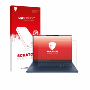 Vorderseite einer Produktverpackung mit dem Markenlogo upscreen. Daneben ist das Gerät Lenovo Yoga Pro 9i Gen 10 Aura Edition 