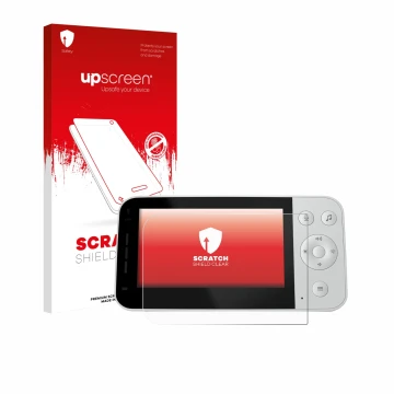 Vorderseite einer Produktverpackung mit dem Markenlogo upscreen. Daneben ist das Gerät Philips Avent SCD951/26 mit dem zugehör