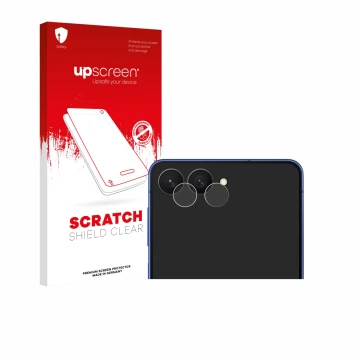 Vorderseite einer Produktverpackung mit dem Markenlogo upscreen. Daneben ist das Gerät Samsung Galaxy Z Flip 7 (NUR Kameraschu