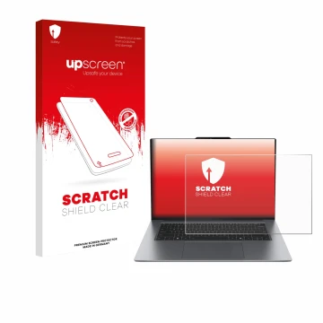 Vorderseite einer Produktverpackung mit dem Markenlogo upscreen. Daneben ist das Gerät Lenovo ThinkPad X9 15 G1 mit dem zugehö