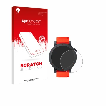 Vorderseite einer Produktverpackung mit dem Markenlogo upscreen. Daneben ist das Gerät Nothing CMF Watch 3 Pro mit dem zugehör