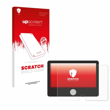 Vorderseite einer Produktverpackung mit dem Markenlogo upscreen. Daneben ist das Gerät Dynavin D9-DCX Plus Flex - C mit dem zu