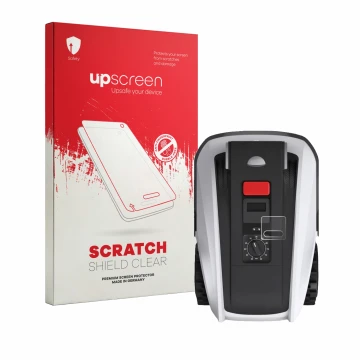 Vorderseite einer Produktverpackung mit dem Markenlogo upscreen. Daneben ist das Gerät Ecovacs Goat O800 RTK mit dem zugehörig