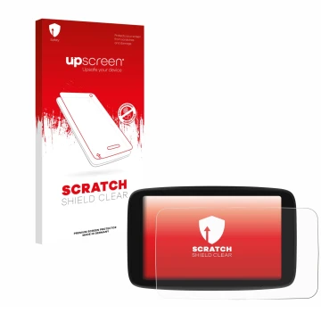 Vorderseite einer Produktverpackung mit dem Markenlogo upscreen. Daneben ist das Gerät TomTom Go Navigator 7 (2. Generation) m