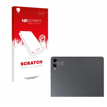 Vorderseite einer Produktverpackung mit dem Markenlogo upscreen. Daneben ist das Gerät Samsung Galaxy Tab S11 Ultra (NUR Kamer
