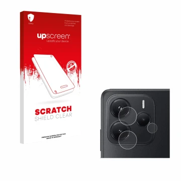 Vorderseite einer Produktverpackung mit dem Markenlogo upscreen. Daneben ist das Gerät Xiaomi Redmi Note 14 4G (NUR Kameraschu