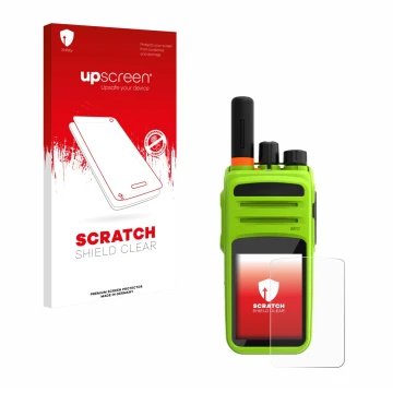 Vorderseite einer Produktverpackung mit dem Markenlogo upscreen. Daneben ist das Gerät Talkpod N58 Plus mit dem zugehörigen Di