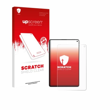 Vorderseite einer Produktverpackung mit dem Markenlogo upscreen. Daneben ist das Gerät Huawei MatePad Mini mit dem zugehörigen