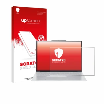 Vorderseite einer Produktverpackung mit dem Markenlogo upscreen. Daneben ist das Gerät Acer Swift Air 16 mit dem zugehörigen D