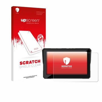 Vorderseite einer Produktverpackung mit dem Markenlogo upscreen. Daneben ist das Gerät Carpuride W502 Pro 5