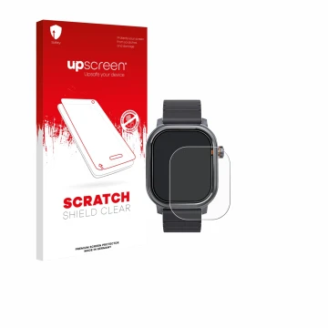 Vorderseite einer Produktverpackung mit dem Markenlogo upscreen. Daneben ist das Gerät Kospet Pulse mit dem zugehörigen Displa