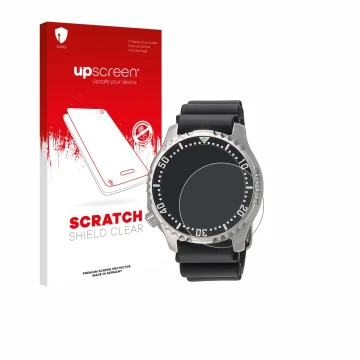 Vorderseite einer Produktverpackung mit dem Markenlogo upscreen. Daneben ist das Gerät Citizen NY0040 mit dem zugehörigen Disp