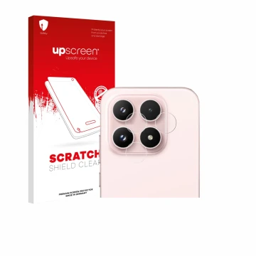 Vorderseite einer Produktverpackung mit dem Markenlogo upscreen. Daneben ist das Gerät Xiaomi 17 (NUR Kameraschutz) mit dem zu