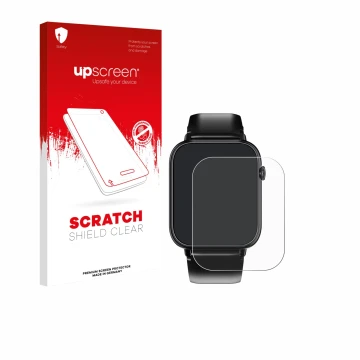 Vorderseite einer Produktverpackung mit dem Markenlogo upscreen. Daneben ist das Gerät Oukitel V3 1.83