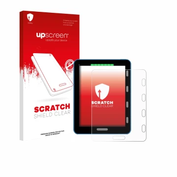 Vorderseite einer Produktverpackung mit dem Markenlogo upscreen. Daneben ist das Gerät Vakaros Atlas 2 / Edge mit dem zugehöri