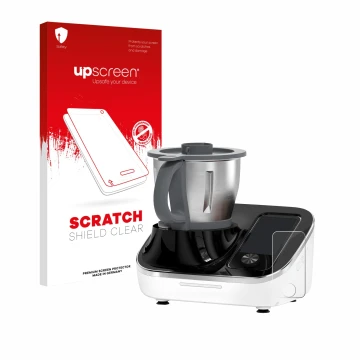 Vorderseite einer Produktverpackung mit dem Markenlogo upscreen. Daneben ist das Gerät TOKIT Omni Cook C2 mit dem zugehörigen 