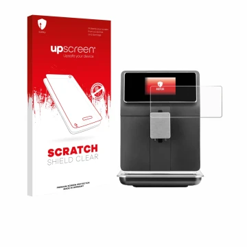 Vorderseite einer Produktverpackung mit dem Markenlogo upscreen. Daneben ist das Gerät WMF Perfection 860L mit dem zugehörigen