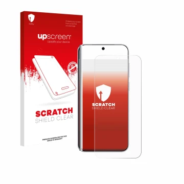 Vorderseite einer Produktverpackung mit dem Markenlogo upscreen. Daneben ist das Gerät Vivo X300 Pro mit dem zugehörigen Displ