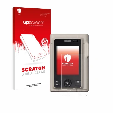 Vorderseite einer Produktverpackung mit dem Markenlogo upscreen. Daneben ist das Gerät Fujifilm Instax Mini LiPlay Plus mit de