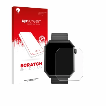 Vorderseite einer Produktverpackung mit dem Markenlogo upscreen. Daneben ist das Gerät Rollme Edge mit dem zugehörigen Display