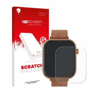 Vorderseite einer Produktverpackung mit dem Markenlogo upscreen. Daneben ist das Gerät Techmade M-GLAM011 1.75