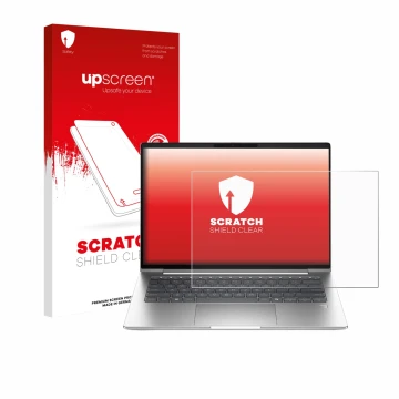 Vorderseite einer Produktverpackung mit dem Markenlogo upscreen. Daneben ist das Gerät HP ProBook 4 G1a 16