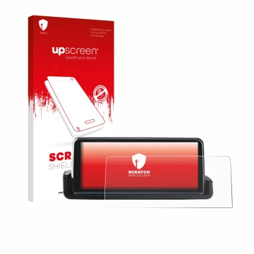 Vorderseite einer Produktverpackung mit dem Markenlogo upscreen. Daneben ist das Gerät Junsun Carplay 10.25