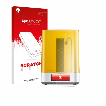 Vorderseite einer Produktverpackung mit dem Markenlogo upscreen. Daneben ist das Gerät Anycubic Wash & Cure 3 Plus mit dem zug