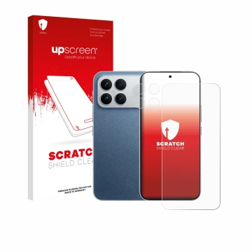 Vorderseite einer Produktverpackung mit dem Markenlogo upscreen. Daneben ist das Gerät Xiaomi Poco F8 Ultra (Display+Kamera) m