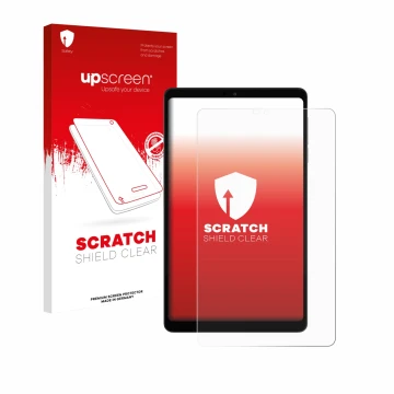 Vorderseite einer Produktverpackung mit dem Markenlogo upscreen. Daneben ist das Gerät Alldocube iPlay 60 mini mit dem zugehör