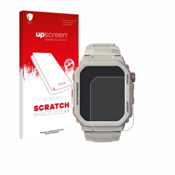 Vorderseite einer Produktverpackung mit dem Markenlogo upscreen. Daneben ist das Gerät Rogbid Tank G2 mit dem zugehörigen Disp