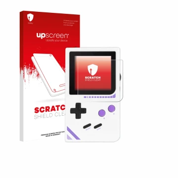 Vorderseite einer Produktverpackung mit dem Markenlogo upscreen. Daneben ist das Gerät Modretro Chromatic mit dem zugehörigen 