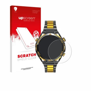 Vorderseite einer Produktverpackung mit dem Markenlogo upscreen. Daneben ist das Gerät Blackview W90 Pro mit dem zugehörigen D