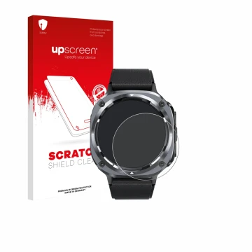 Vorderseite einer Produktverpackung mit dem Markenlogo upscreen. Daneben ist das Gerät TIMU S90+ 1.48