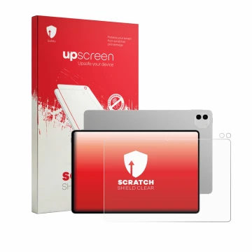 Vorderseite einer Produktverpackung mit dem Markenlogo upscreen. Daneben ist das Gerät Honor Magicpad 4 12.3