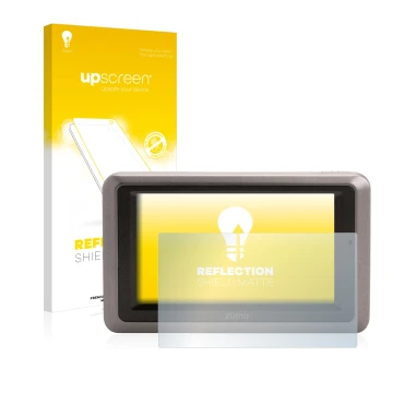 Vorderseite einer Produktverpackung mit dem Markenlogo upscreen. Daneben ist das Gerät Garmin zumo 660 Europa mit dem zugehöri