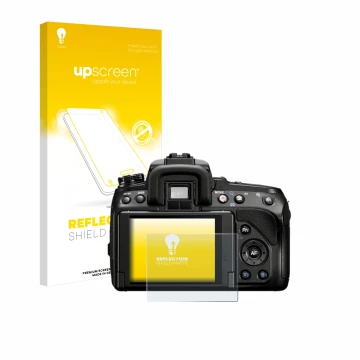 Vorderseite einer Produktverpackung mit dem Markenlogo upscreen. Daneben ist das Gerät Sony Alpha 580 (DSLR-A580) mit dem zuge