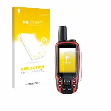 Vorderseite einer Produktverpackung mit dem Markenlogo upscreen. Daneben ist das Gerät Garmin Astro 320 mit dem zugehörigen Di